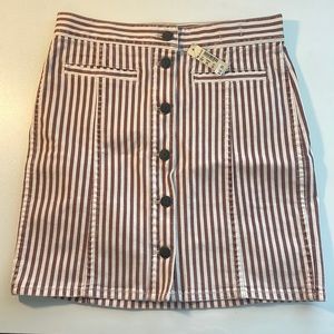 Madewell maroon and white skirt